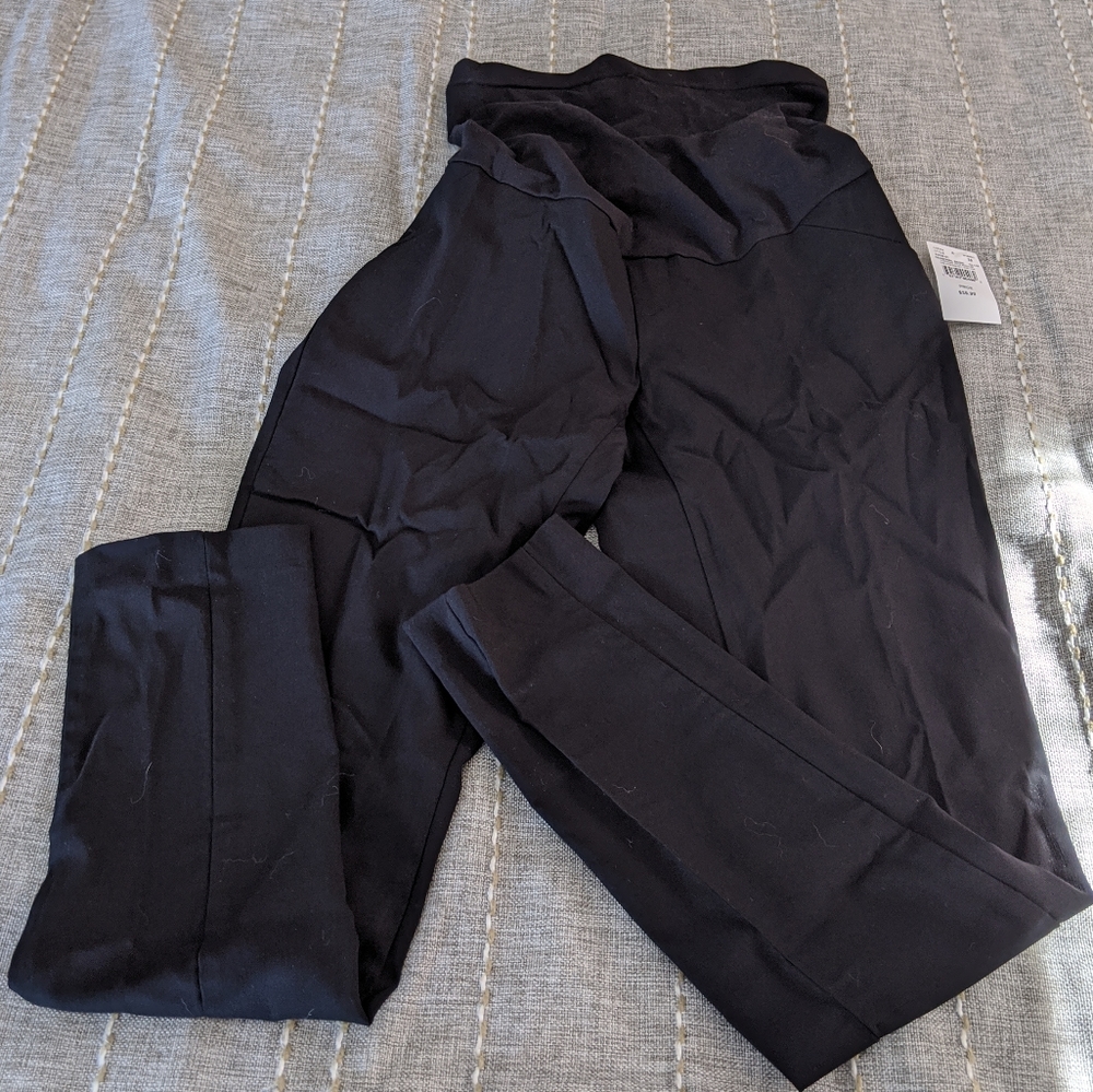 NWT black ankle maternity dress pants